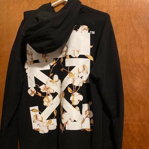 Off white "flowers" spring summer 2019 black hoodie